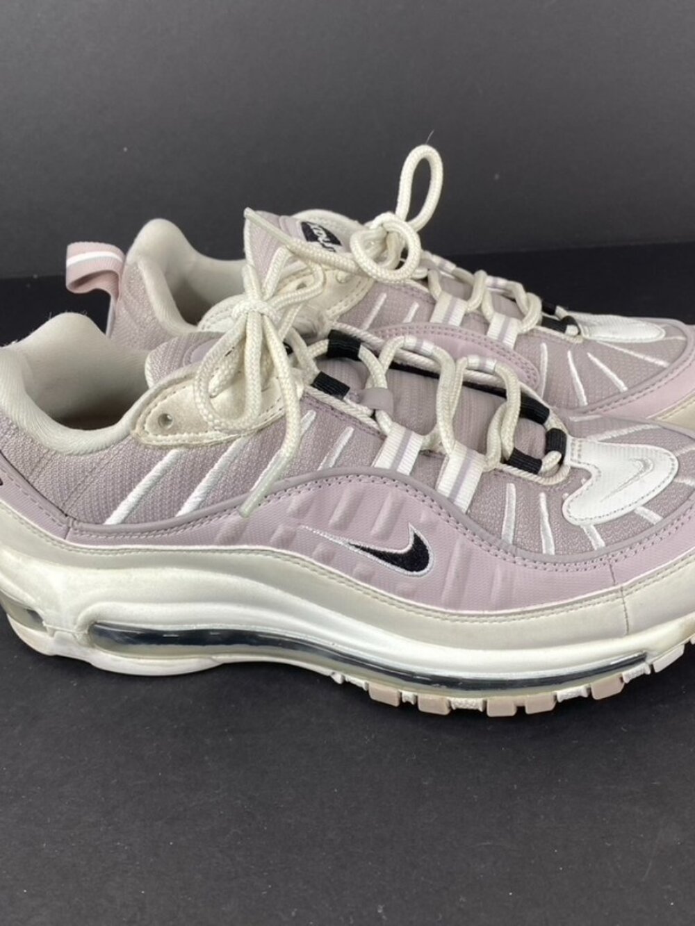 Nike Air Max 98 Summit White Violet Ash Gray Sneakers Size 7.5